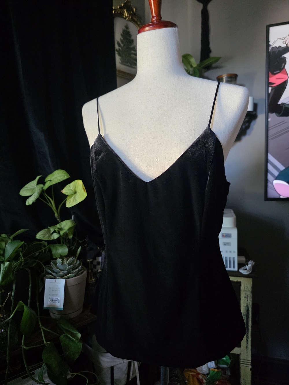 Banana Republic Black Velvet Cami Size M NWOT